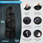 Support pan European shipping--Golf Travel Bag With Wheels, Oxford Cloth Wear-Resistant Soft Sided Foldable Golf Club Bag Covers, For Airlines Golf Aviation Bag