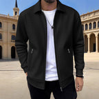 New Solid-color Pocketed Zip-up Long-sleeve Jacket Coat
