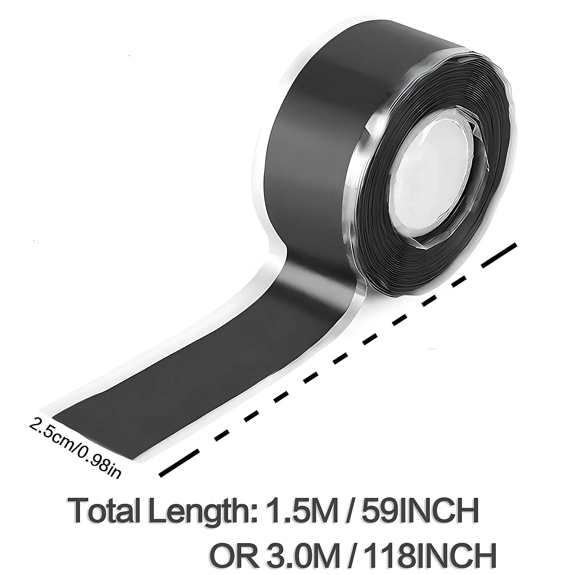 1 Roll 1.5M/3.0M Self Fusing Silicone Tape, Waterproof, Insulating for Leak - Proof Sealing and Repair for Plumbing, Electrical - VibraStore