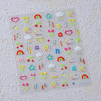 1 Uds. 5D Kawaii Jelly Fish pegatinas para decoración de uñas, pegatinas adhesivas de medusas azules para decoración de uñas, accesorios de calcomanías para manicura 3D - VibraStore