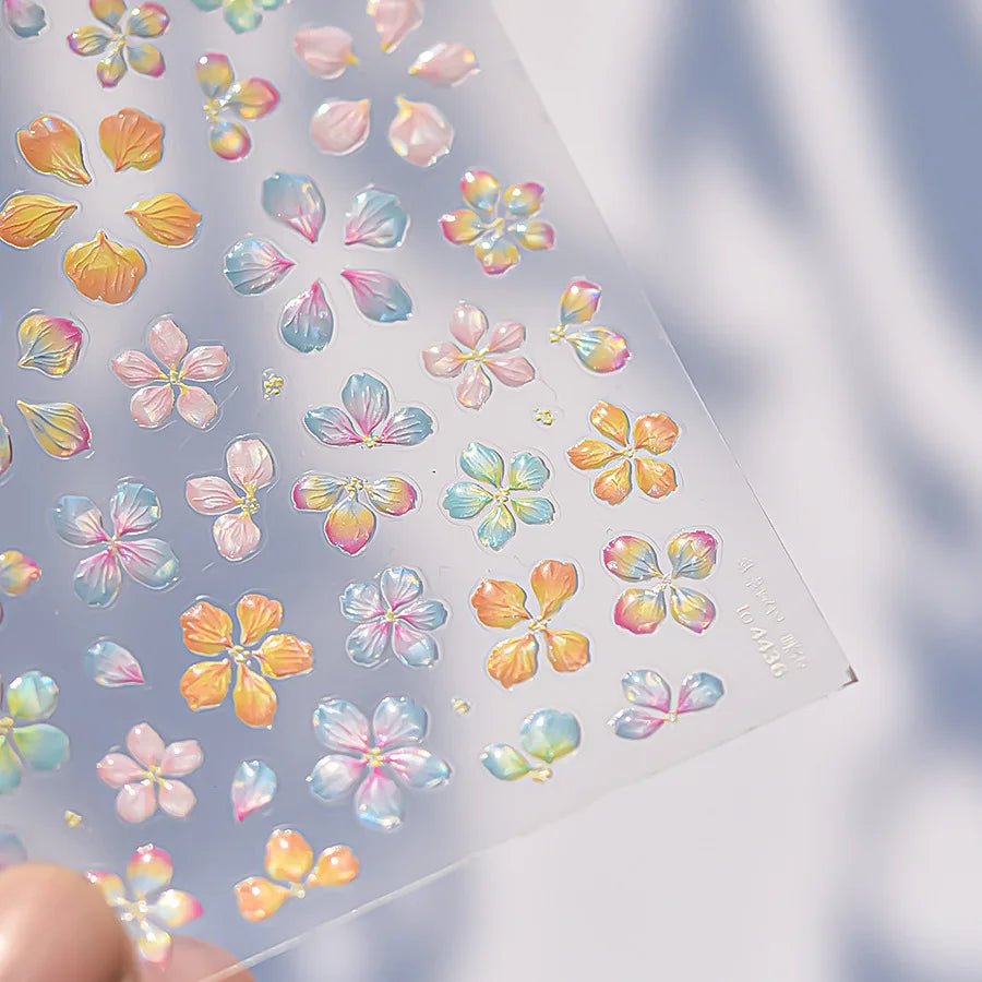 1 Uds. 5D Kawaii Jelly Fish pegatinas para decoración de uñas, pegatinas adhesivas de medusas azules para decoración de uñas, accesorios de calcomanías para manicura 3D - VibraStore