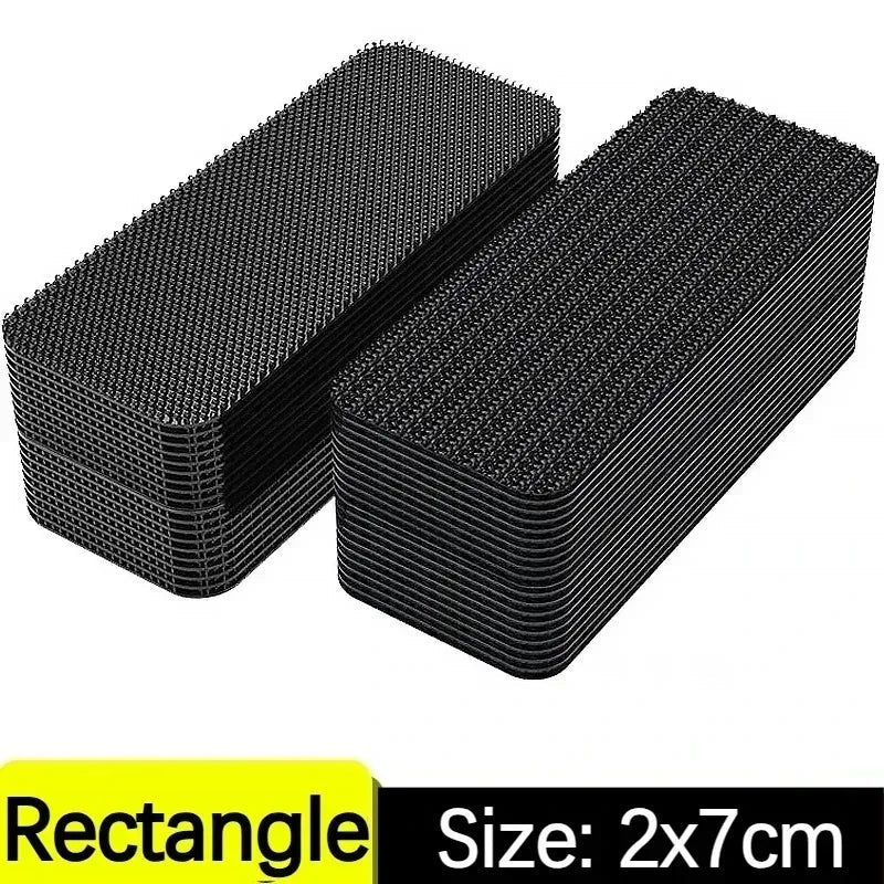 10 - 50pairs Carpet Mat Fixing Stickers Universal Car Foot Pad Invisible Non Slip Tape Nylon Magic Tape Auto Traceless Adhesive - VibraStore