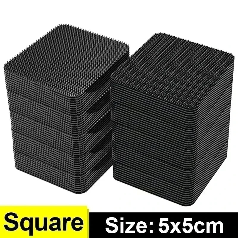 10 - 50pairs Carpet Mat Fixing Stickers Universal Car Foot Pad Invisible Non Slip Tape Nylon Magic Tape Auto Traceless Adhesive - VibraStore