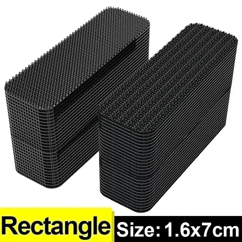 10 - 50pairs Carpet Mat Fixing Stickers Universal Car Foot Pad Invisible Non Slip Tape Nylon Magic Tape Auto Traceless Adhesive - VibraStore