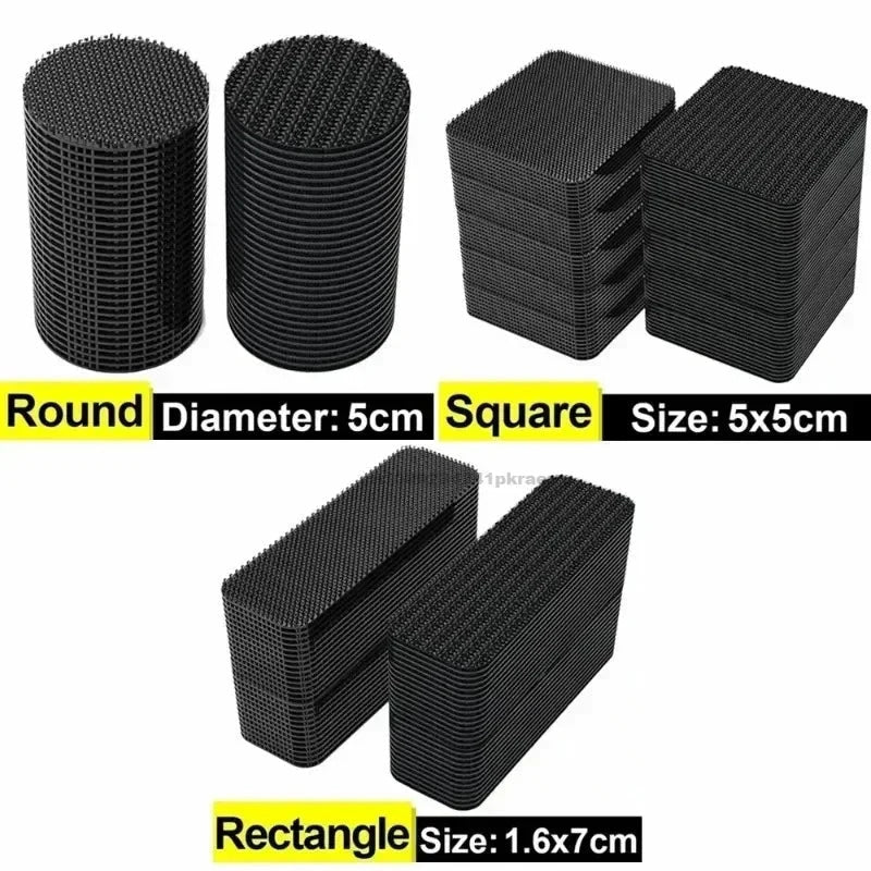 10 - 50pairs Carpet Mat Fixing Stickers Universal Car Foot Pad Invisible Non Slip Tape Nylon Magic Tape Auto Traceless Adhesive - VibraStore