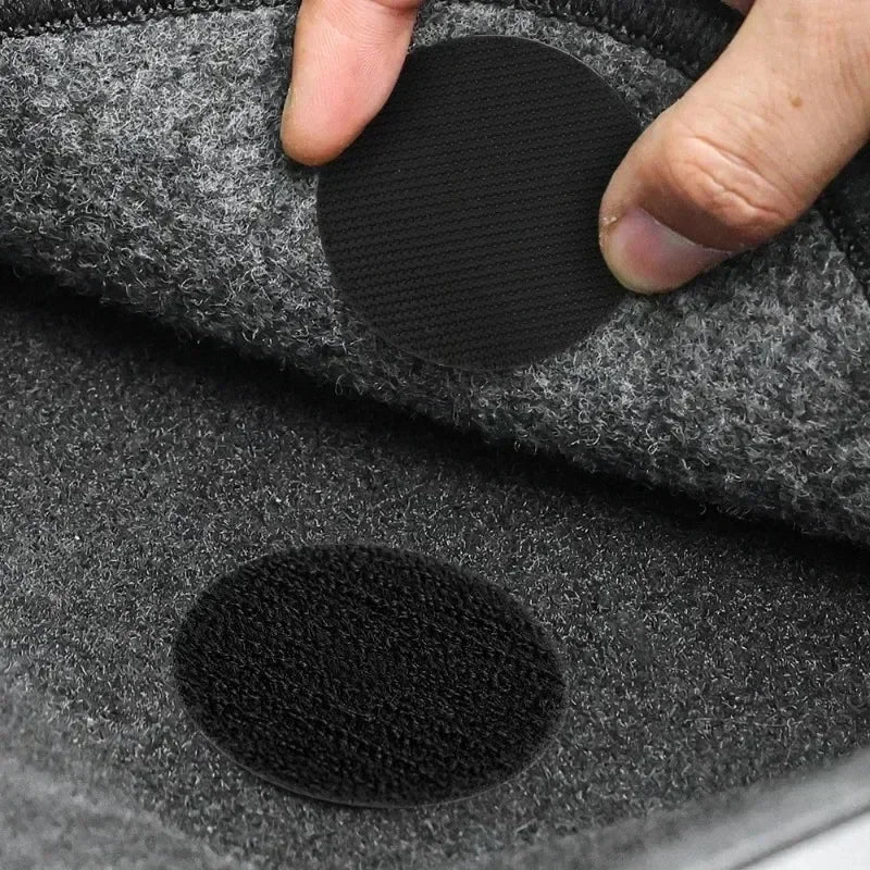 10 - 50pairs Carpet Mat Fixing Stickers Universal Car Foot Pad Invisible Non Slip Tape Nylon Magic Tape Auto Traceless Adhesive - VibraStore