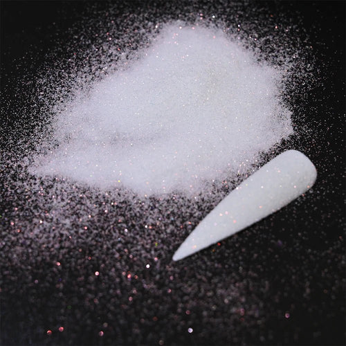 10g 0,2mm brillo blanco Arco Iris brillo de uñas en polvo holográfico brillante azúcar diamante caramelo abrigo polvo de uñas decoraciones artísticas - VibraStore