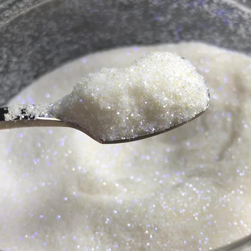 10g 0,2mm brillo blanco Arco Iris brillo de uñas en polvo holográfico brillante azúcar diamante caramelo abrigo polvo de uñas decoraciones artísticas - VibraStore