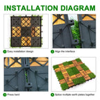 10PC 12inch*12inch High - quality Acacia Wood Modular Flooring, Model 057, Is Easy To Install And Enhances Your Home's Elegance And Comfort. - VibraStore