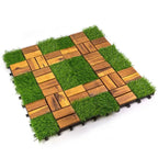 10PC 12inch*12inch High - quality Acacia Wood Modular Flooring, Model 057, Is Easy To Install And Enhances Your Home's Elegance And Comfort. - VibraStore