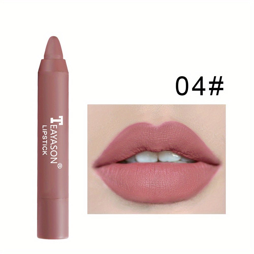12 Colors Matte Moisturizing Lipstick Crayons - Vibrant Lipstick for Smooth, Long - Lasting, Waterproof Finish - Perfect Valentine's Day Gift for Her - VibraStore
