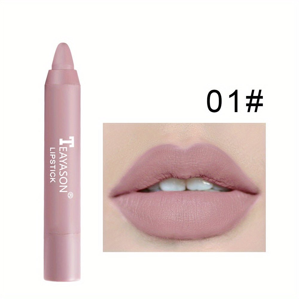 12 Colors Matte Moisturizing Lipstick Crayons - Vibrant Lipstick for Smooth, Long - Lasting, Waterproof Finish - Perfect Valentine's Day Gift for Her - VibraStore