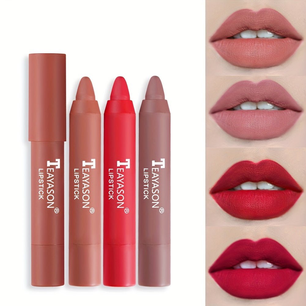 12 Colors Matte Moisturizing Lipstick Crayons - Vibrant Lipstick for Smooth, Long - Lasting, Waterproof Finish - Perfect Valentine's Day Gift for Her - VibraStore