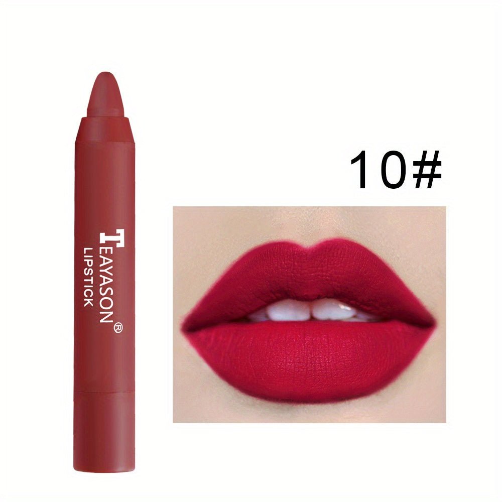 12 Colors Matte Moisturizing Lipstick Crayons - Vibrant Lipstick for Smooth, Long - Lasting, Waterproof Finish - Perfect Valentine's Day Gift for Her - VibraStore