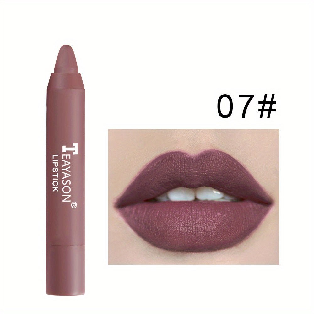 12 Colors Matte Moisturizing Lipstick Crayons - Vibrant Lipstick for Smooth, Long - Lasting, Waterproof Finish - Perfect Valentine's Day Gift for Her - VibraStore