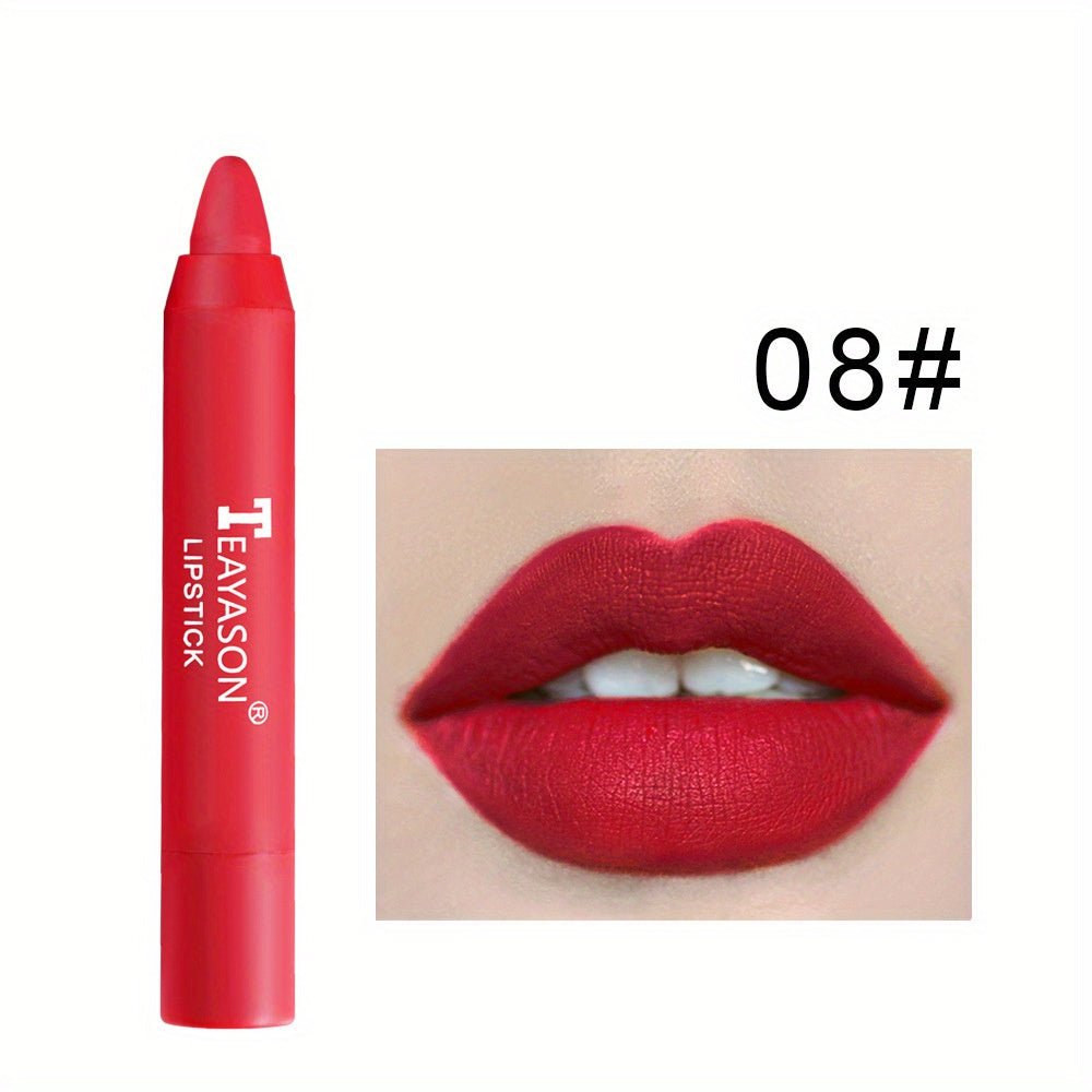 12 Colors Matte Moisturizing Lipstick Crayons - Vibrant Lipstick for Smooth, Long - Lasting, Waterproof Finish - Perfect Valentine's Day Gift for Her - VibraStore