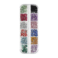 12 rejillas de diamantes de imitación de cristal brillante para decoración de uñas, piedras preciosas planas para decoración, adornos para uñas, zapatos, bolsas de maquillaje SZZS05 - VibraStore