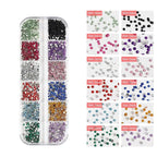 12 rejillas de diamantes de imitación de cristal brillante para decoración de uñas, piedras preciosas planas para decoración, adornos para uñas, zapatos, bolsas de maquillaje SZZS05 - VibraStore
