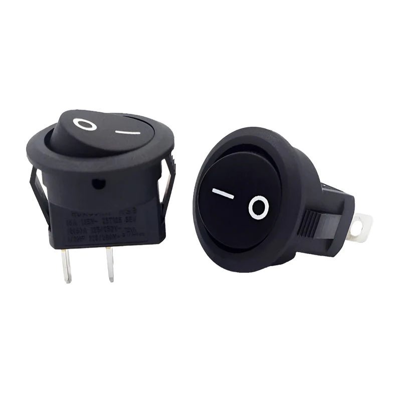 15Pcs Kcd11 Small Rocker Boat Shaped Power Switch Upper Circular And Lower Square 2/3 - Pin Two Level Electronic On - Off 15mm Hole - VibraStore