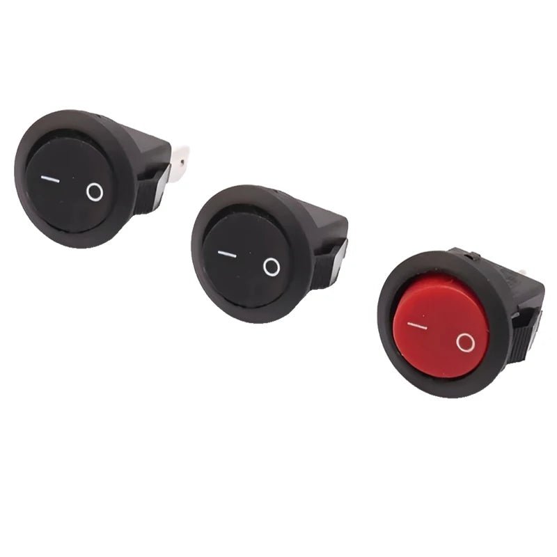 15Pcs Kcd11 Small Rocker Boat Shaped Power Switch Upper Circular And Lower Square 2/3 - Pin Two Level Electronic On - Off 15mm Hole - VibraStore