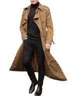Men's Long Sleeve Longline Trench Coat