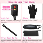 1Pc 6 In 1 Air Styler Volumizer Straightener Curler Dryer Automatic Wrap Styler Hair Dryer Brush Set With 3 Temp Settings ALCI Plug Glove Cable Zip Tie - VibraStore