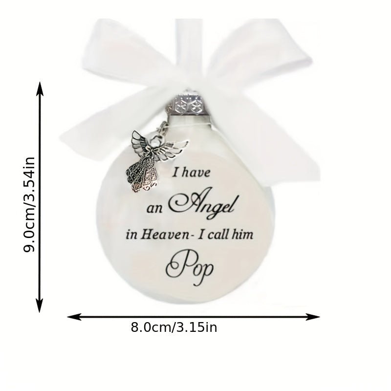 1pc, In Heaven Relatives Name Ornament, Keepsake Feather Plastic Ball, Ornament Pendant, Home Decor, Room Decor, Bedroom Decor - VibraStore