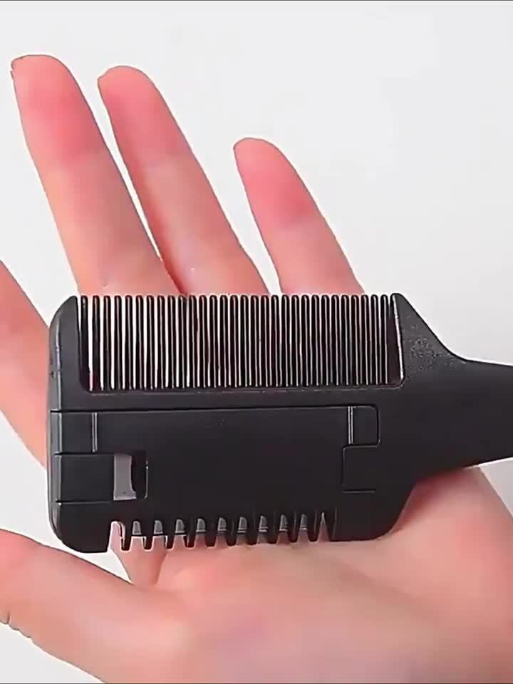 1Pc Salon - Grade Hair Cutting Comb With Razor Blade - Perfect For Thinning, Trimming, And Styling At Home - VibraStore