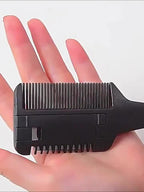 1Pc Salon - Grade Hair Cutting Comb With Razor Blade - Perfect For Thinning, Trimming, And Styling At Home - VibraStore