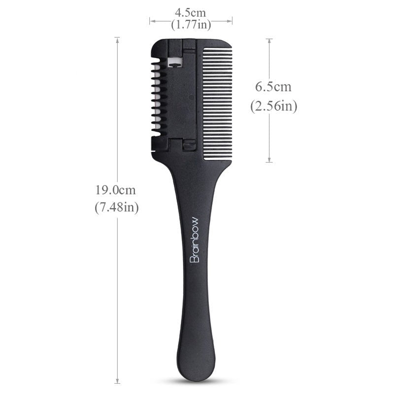 1Pc Salon - Grade Hair Cutting Comb With Razor Blade - Perfect For Thinning, Trimming, And Styling At Home - VibraStore