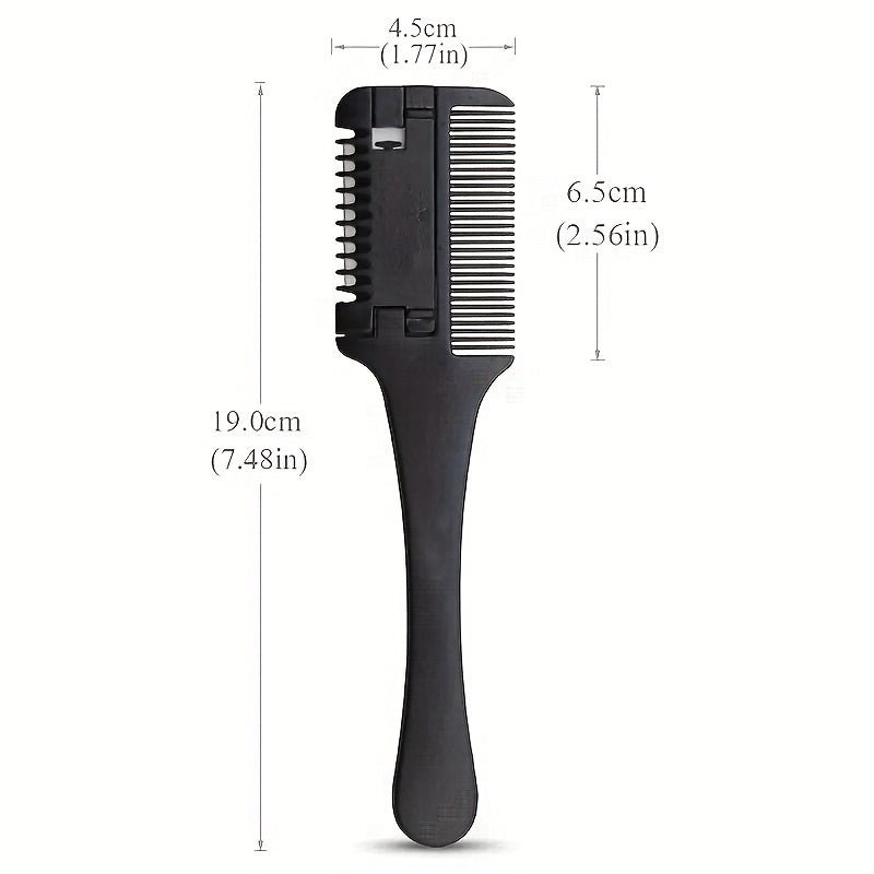 1Pc Salon - Grade Hair Cutting Comb With Razor Blade - Perfect For Thinning, Trimming, And Styling At Home - VibraStore