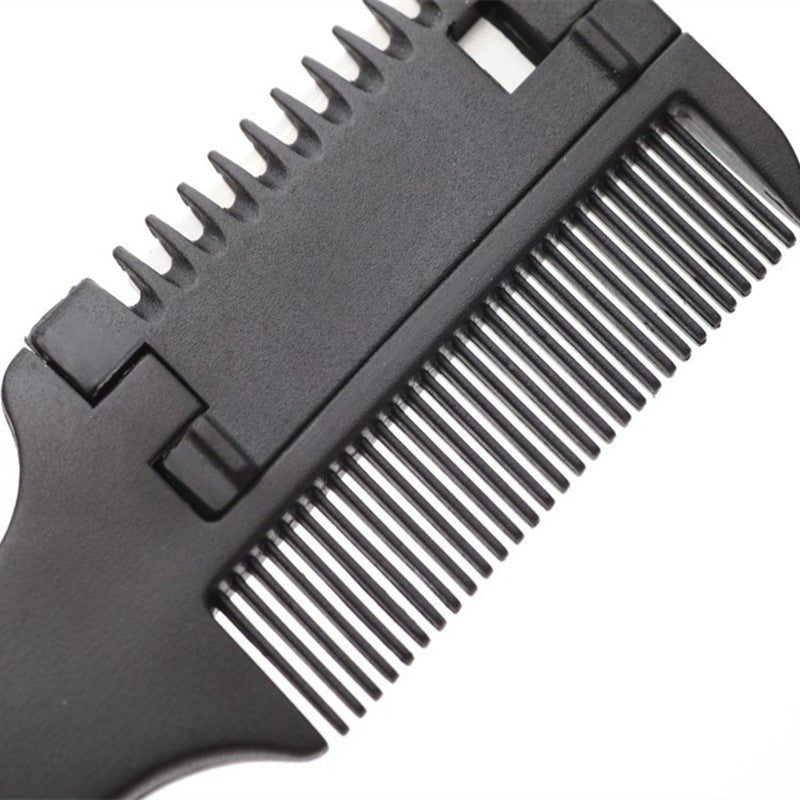 1Pc Salon - Grade Hair Cutting Comb With Razor Blade - Perfect For Thinning, Trimming, And Styling At Home - VibraStore