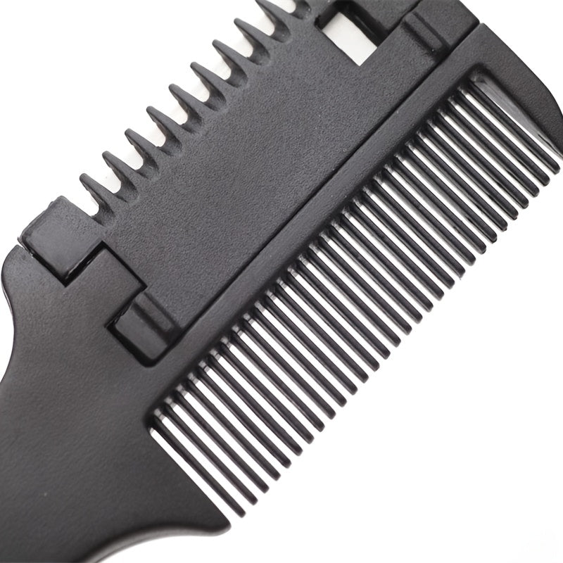 1Pc Salon - Grade Hair Cutting Comb With Razor Blade - Perfect For Thinning, Trimming, And Styling At Home - VibraStore