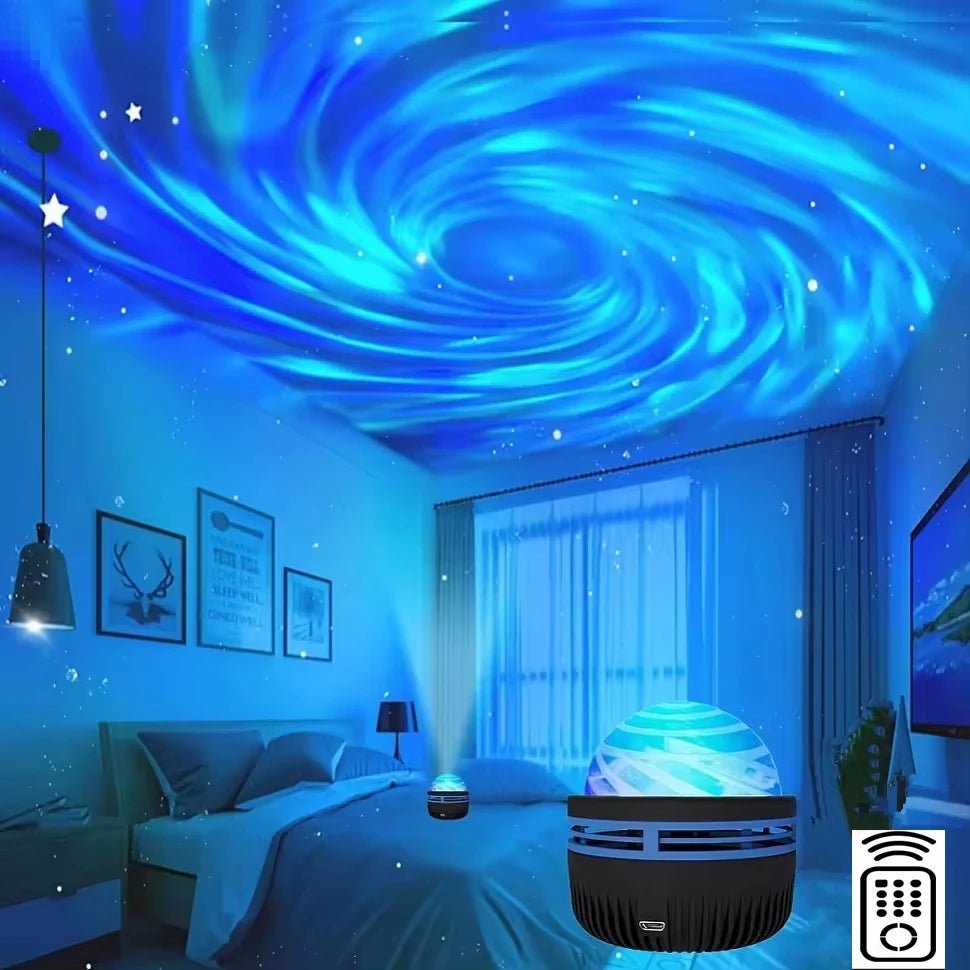 1pc Star Projector, Galaxy Projector, Water Ocean Wave Projector For Bedroom Night Light Room Decor With 7 - Colors Patterns - VibraStore