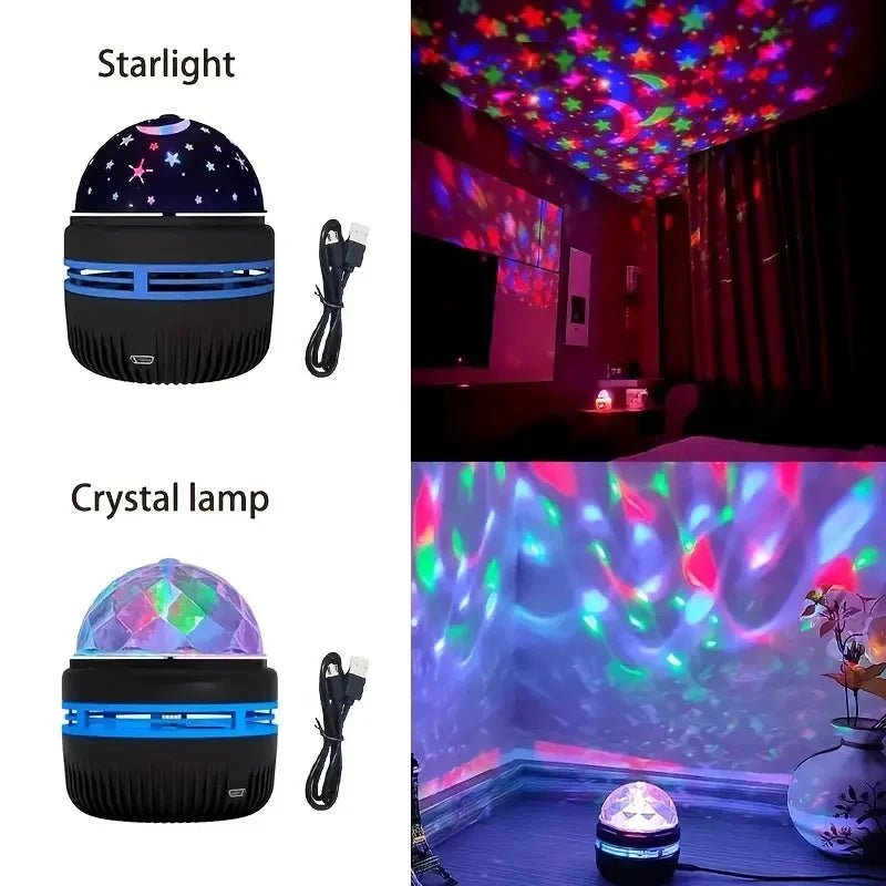 1pc Star Projector, Galaxy Projector, Water Ocean Wave Projector For Bedroom Night Light Room Decor With 7 - Colors Patterns - VibraStore