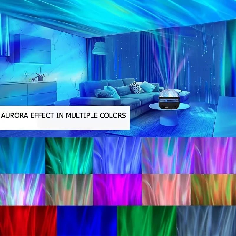 1pc Star Projector, Galaxy Projector, Water Ocean Wave Projector For Bedroom Night Light Room Decor With 7 - Colors Patterns - VibraStore