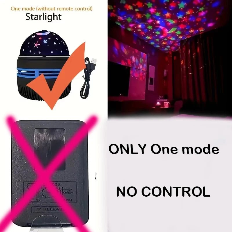 1pc Star Projector, Galaxy Projector, Water Ocean Wave Projector For Bedroom Night Light Room Decor With 7 - Colors Patterns - VibraStore