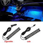 2 in 1 LED Car Neon Light Foot Light LED Interior Decoration Backlight Cigarette Lighter USB Atmosphere Lamp Vehicle Accessories - VibraStore