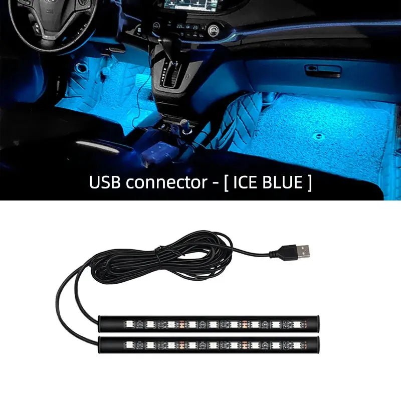 2 in 1 LED Car Neon Light Foot Light LED Interior Decoration Backlight Cigarette Lighter USB Atmosphere Lamp Vehicle Accessories - VibraStore