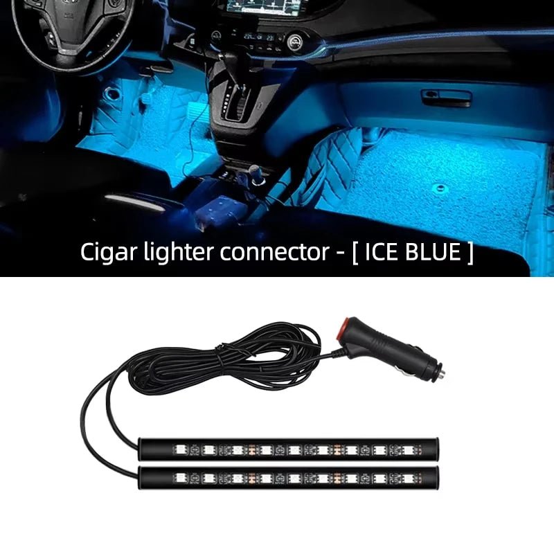 2 in 1 LED Car Neon Light Foot Light LED Interior Decoration Backlight Cigarette Lighter USB Atmosphere Lamp Vehicle Accessories - VibraStore