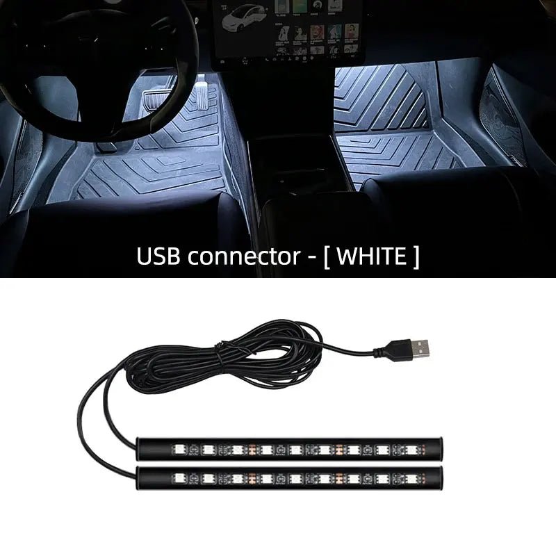 2 in 1 LED Car Neon Light Foot Light LED Interior Decoration Backlight Cigarette Lighter USB Atmosphere Lamp Vehicle Accessories - VibraStore