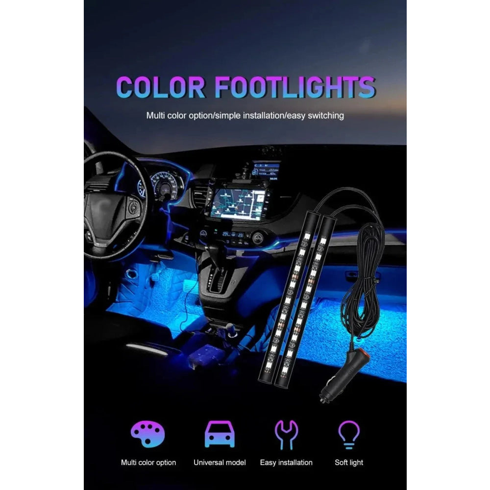 2 in 1 LED Car Neon Light Foot Light LED Interior Decoration Backlight Cigarette Lighter USB Atmosphere Lamp Vehicle Accessories - VibraStore