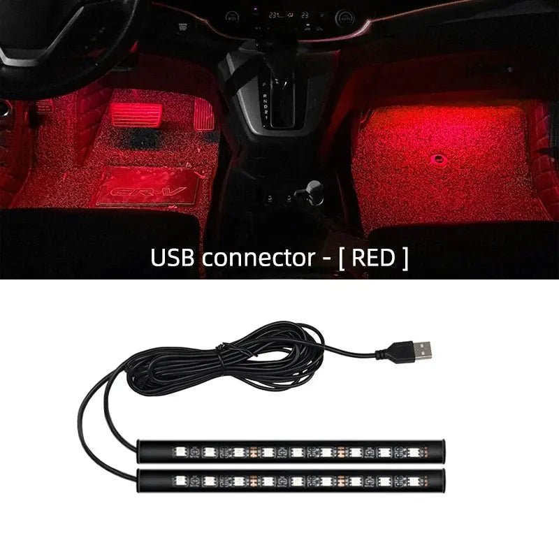 2 in 1 LED Car Neon Light Foot Light LED Interior Decoration Backlight Cigarette Lighter USB Atmosphere Lamp Vehicle Accessories - VibraStore