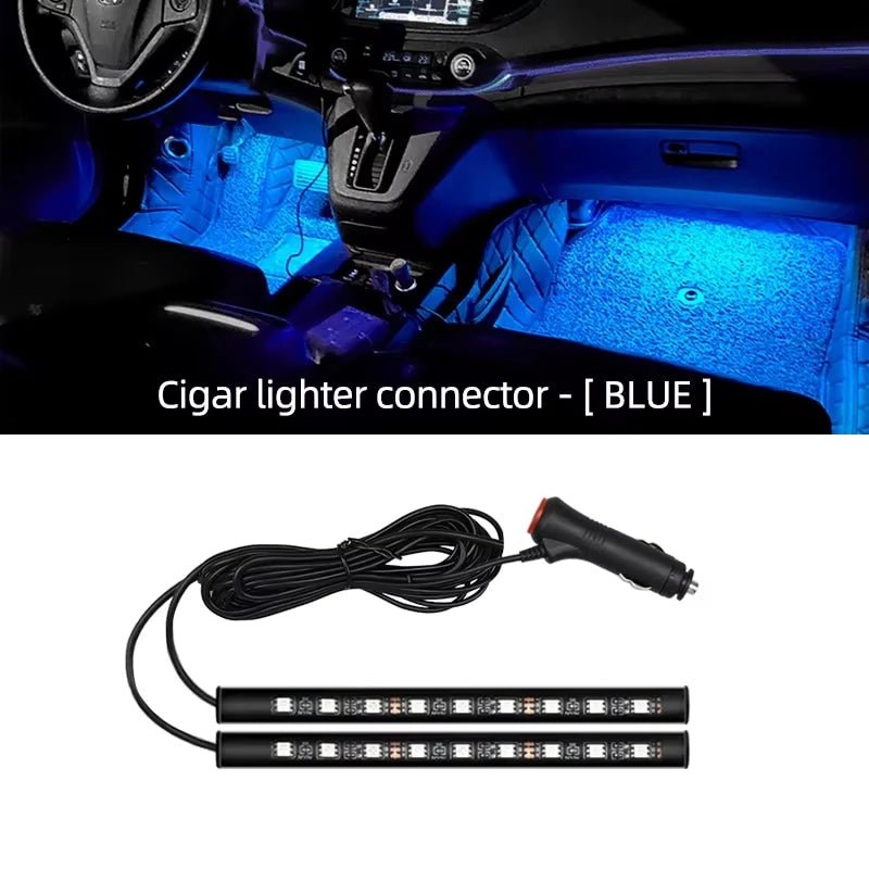 2 in 1 LED Car Neon Light Foot Light LED Interior Decoration Backlight Cigarette Lighter USB Atmosphere Lamp Vehicle Accessories - VibraStore