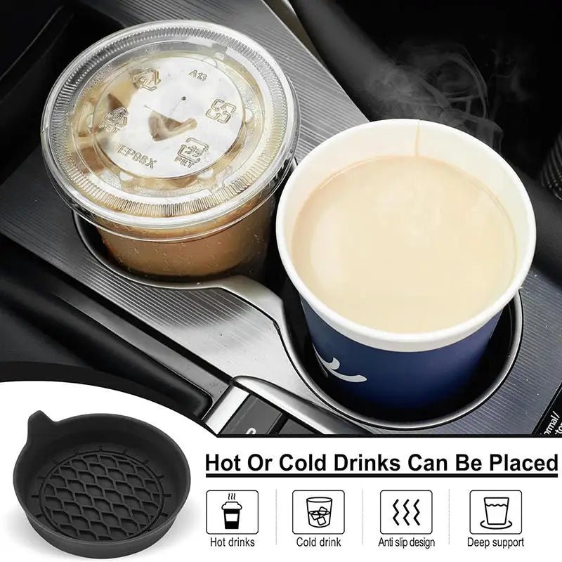 2 pcs Creative car coasters car water cup slot storage mat new car interior decoration supplies thick non - slip - VibraStore