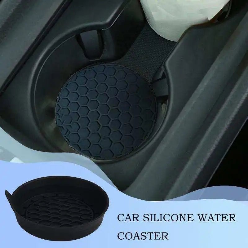 2 pcs Creative car coasters car water cup slot storage mat new car interior decoration supplies thick non - slip - VibraStore