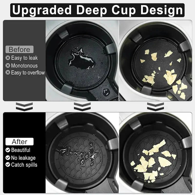 2 pcs Creative car coasters car water cup slot storage mat new car interior decoration supplies thick non - slip - VibraStore