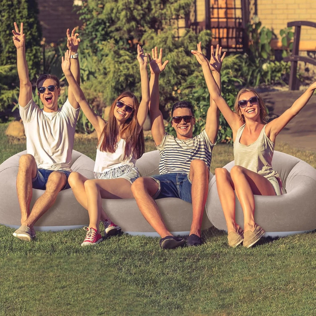 2 uds (1 sofá + 1 bomba de aire) sofá inflable de PVC - VibraStore