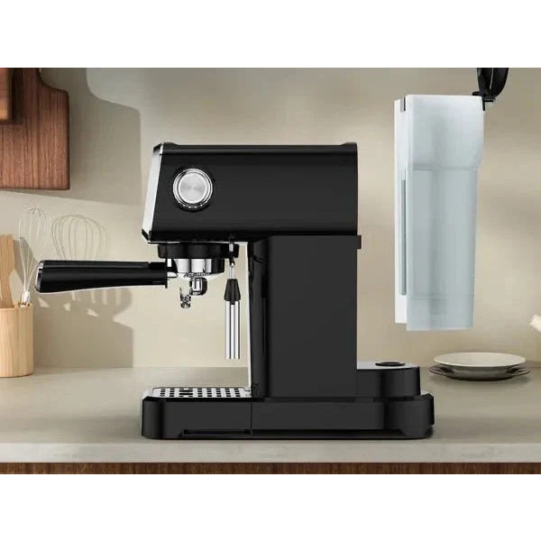 20 BAR Slim Vertical Espresso Machine With Milk Frother, Built - in Cup Warmer, 43 OZ Detachable Tank, For Rich Espresso, Americano, Latte, Compact Space - Saving Design, Screen Button, Black - VibraStore