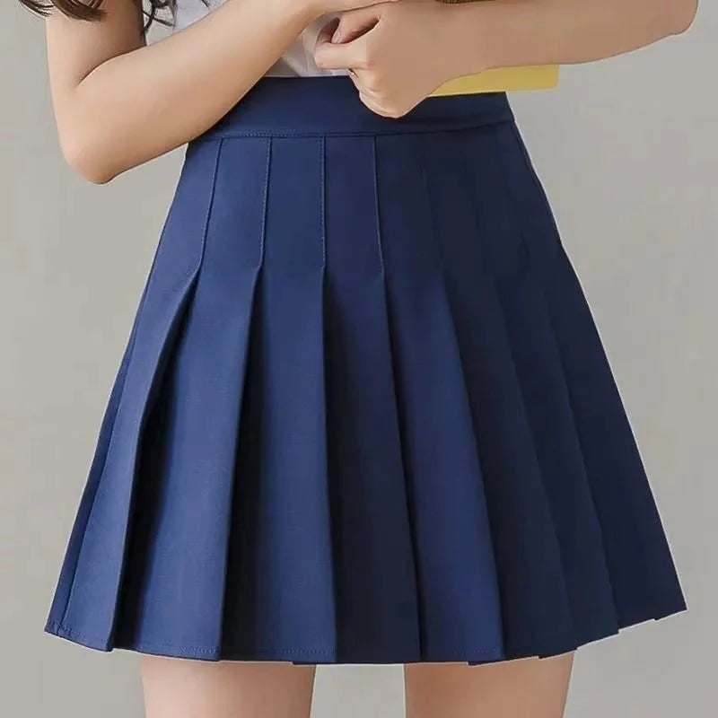2024 falda blanca con volantes para mujer, falda de verano de cintura alta con cremallera para chica bailando JK, ropa barata, m - VibraStore